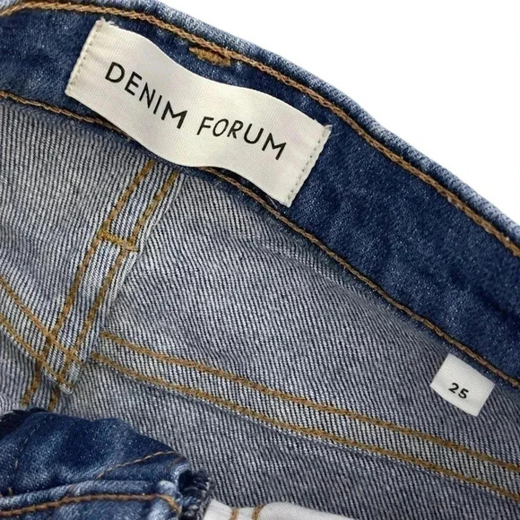 Aritzia DENIM FORUM The Angelica High  Rise Blue Wash Denim Jeans Slim Size 25 - Picture 5 of 8